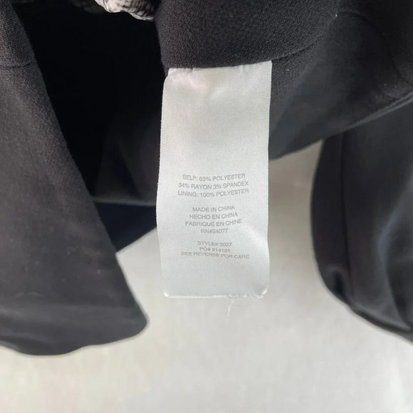 Cabi Abbott Jacket Women's Sz 4 Black Collared Brass Button Peplum Stretch #3027 - Picture 8 of 10